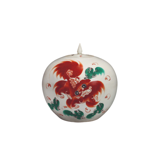 181红绿彩五狮图西瓜罐 182.红彩太师少保图西瓜罐【一对】55.png
