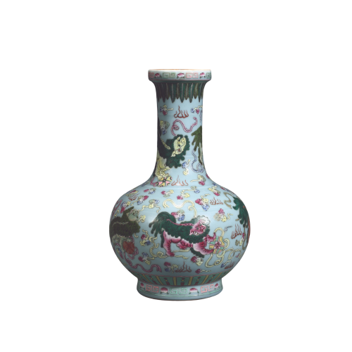 101。青蓝地粉彩七狮图盘口赏瓶55.png
